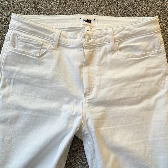 PAIGE Cindy Crop white Stretch Jeans, Size 31 Petite, Like New Condition - Picture 5 of 12